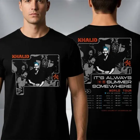 Discover Khalid World Tour 2026 It's Always Summer Somewhere Schedule Tour Dates T-Shirt
