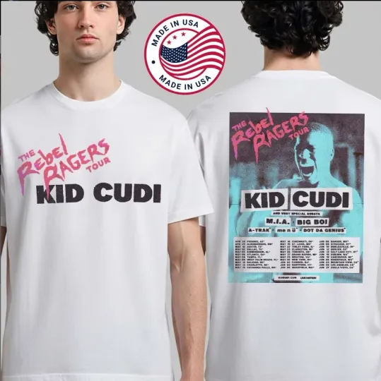 Discover Kid Cudi Rebel Ragers Tour 2026 North America Dates Two Sided Unisex T-Shirt
