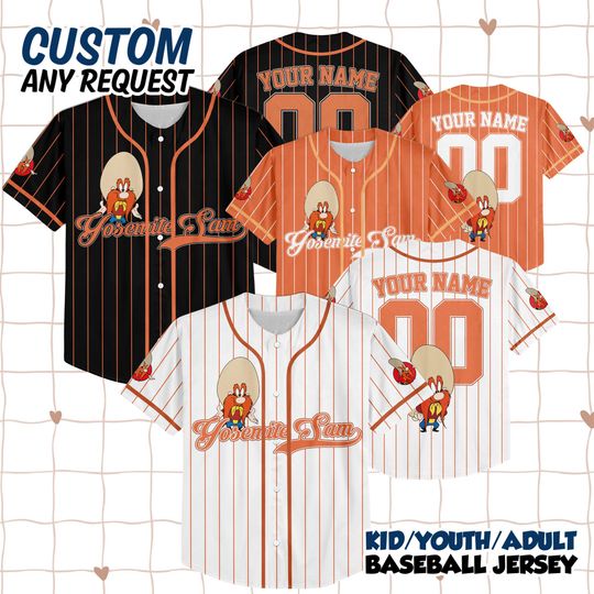 Discover Custom Yosemite Sam Baseball Jersey, Personalized Cartoon Jersey, Looney Tunes Shirt, Funny Western Character Jersey