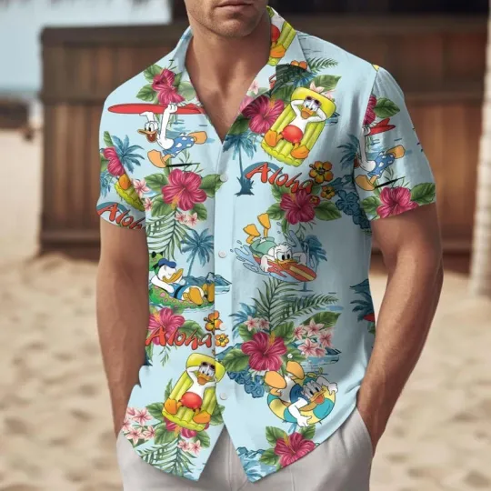 Discover Donald Duck Summer Vacation Hawaiian Shirt Tropical Beach Vibes
