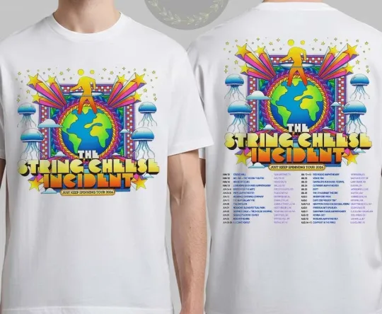 Discover The String Cheese Incident Just Keep Spinning Tour 2026 T Shirt E123