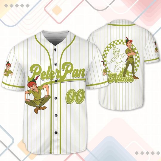 Personalized Peter Pan Baseball Jersey, Disney Peter Pan Jersey, Adult Disney Baseball Jersey Sports Cute Gifts For Fans Disney