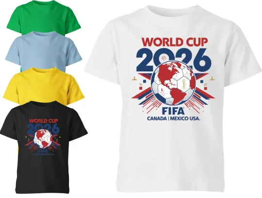 Discover Football World Cup 2026 Kids Unisex T-Shirt Soccer Fan Tee