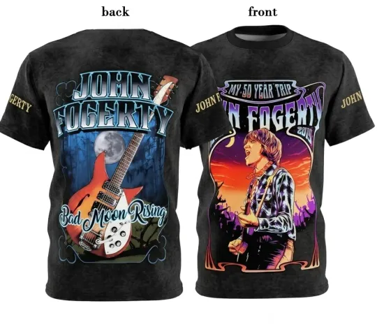 Discover Hot New John Fogerty Tour Bad Moon Rising For Fans S to 5XL 3D Shirt TU961