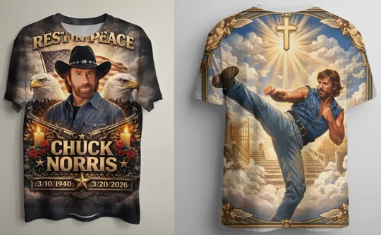 Discover Rest In Power Legend t shirt aop 3d Tribute Design Chuck Norris