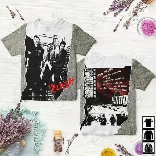 Discover Vintage Rock The Clash Band 3D Print T-shirt TU1845