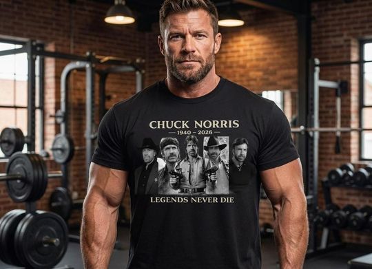 Chuck Norris Meme Shirt, Cowboy Silhouette Tee, Legendary Action Hero Shirt