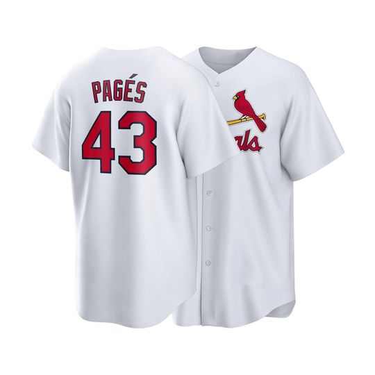 Pedro Pags St. Louis Baseball Jersey,White Home  Shirt Man/Youth size,Custom Jersey