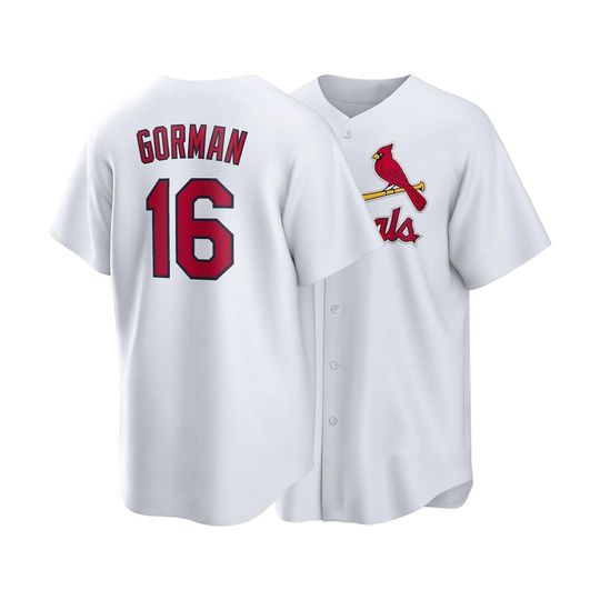 Nolan Gorman St. Louis Baseball Jersey,White Home Shirt Man/Youth size,Custom Jersey