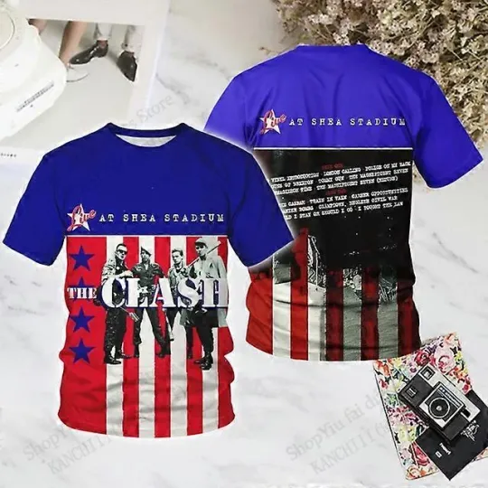 Discover Vintage Rock Band The Clash 3D Print T-shirt Men Women Fashion TU1842