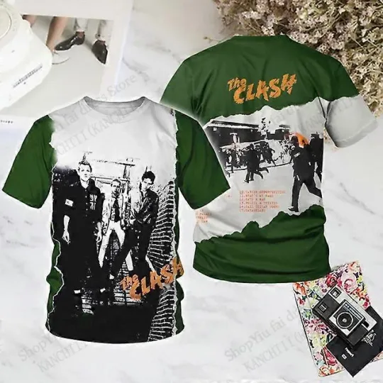 Discover Vintage Rock Band The Clash 3D Print T-shirt Full size S to 5XL TU1841