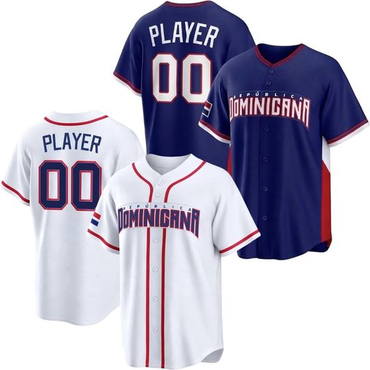 Custom Team Jersey Dominican Republic  Royal/White Fans Shirt Men/Youth Size