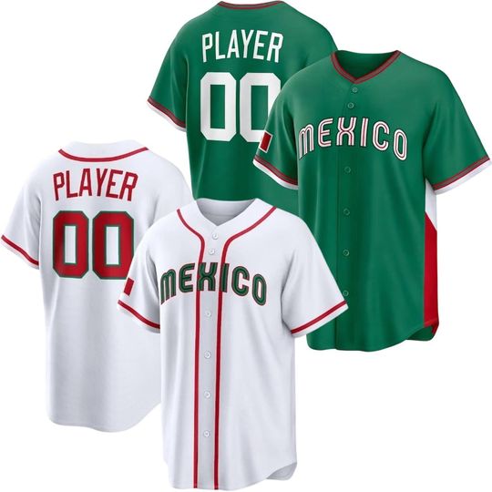 Discover Custom Team Jersey Mexico Green/White Fans Shirt Men/Youth Size