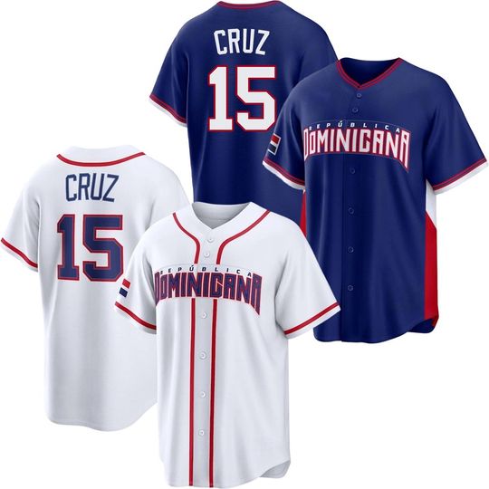 Discover Oneil Cruz Jersey Dominican Republic Royal/White Fans Shirt Men/Youth Size