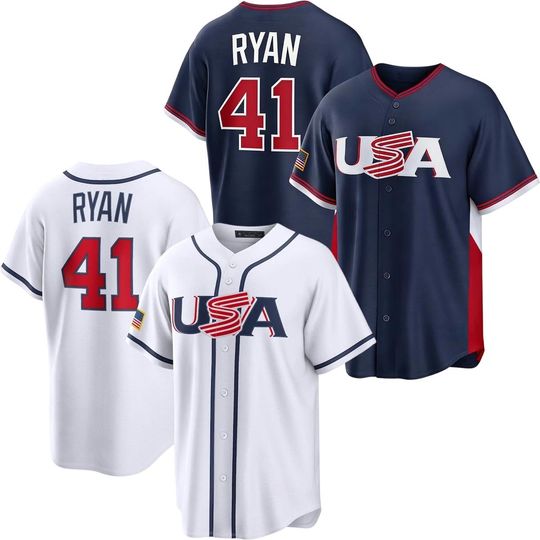 Discover Joe Ryan Jersey USA Navy/White Fans Shirt Men/Youth Size