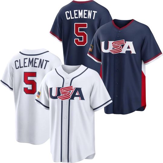 Discover Ernie Clement Jersey USA Navy/White Fans Shirt Men/Youth Size