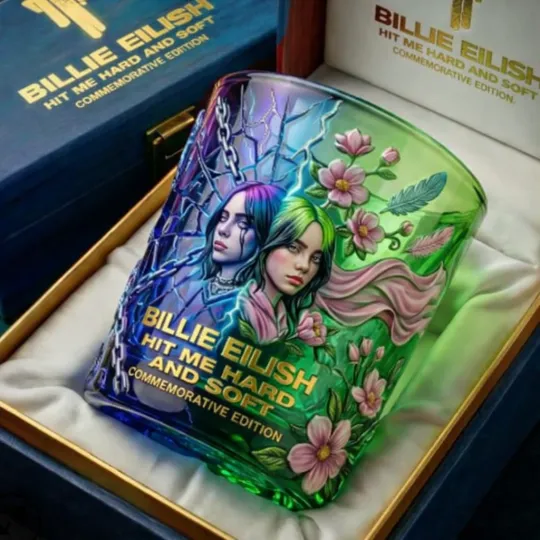 Discover Eilish Hit Me Hard And Soft Blue Whiskey Glass