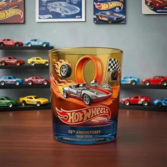 Discover Wheels 58th Anniversary Commemorative Collector Edition Whiskey Glass
