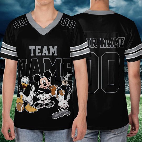 Discover Custom Disney Football Team Mickey and Friends Football Jersey, Disney Sport Team Matching Jersey, Football Fan Gifts