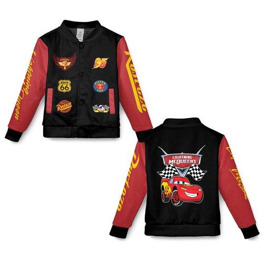 Discover Vintage Lightning McQueen Baseball Jacket, Adult and Kid Jacket, Rust-eze Cars Piston Cup Racing Jacket, Disneyland Trip, Radiator Springs