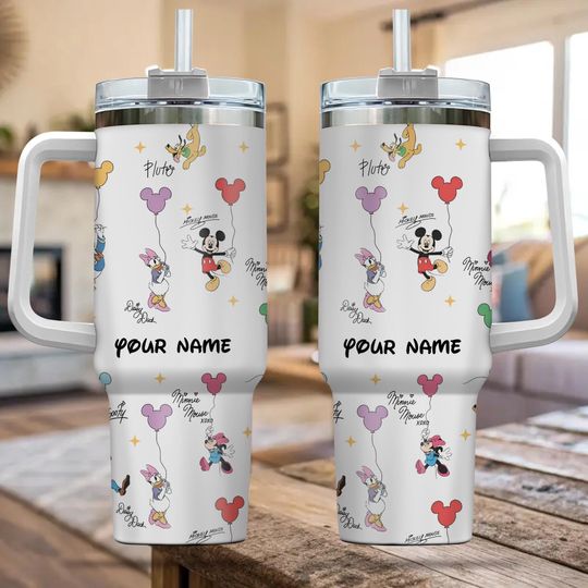 Discover Mickey & Friends 40oz Tumbler  Disney Character Stainless Travel Mug with Straw
