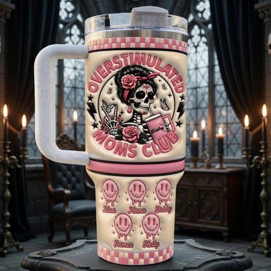 Discover Custom Overstimulated Moms Club Tumbler Handle