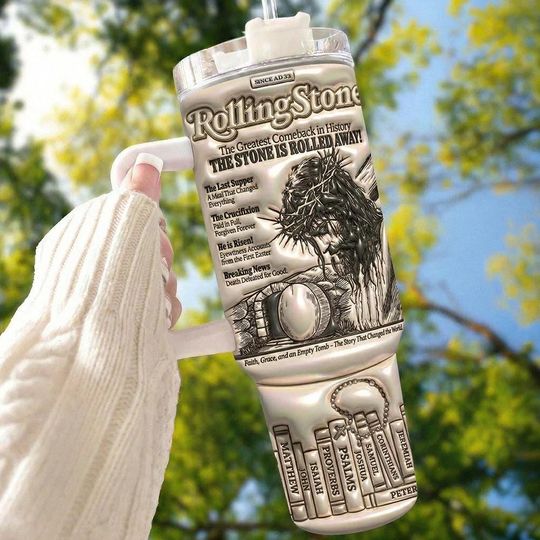 Personalized Easter Faith 3D Effect Tumbler 40oz With Handle,