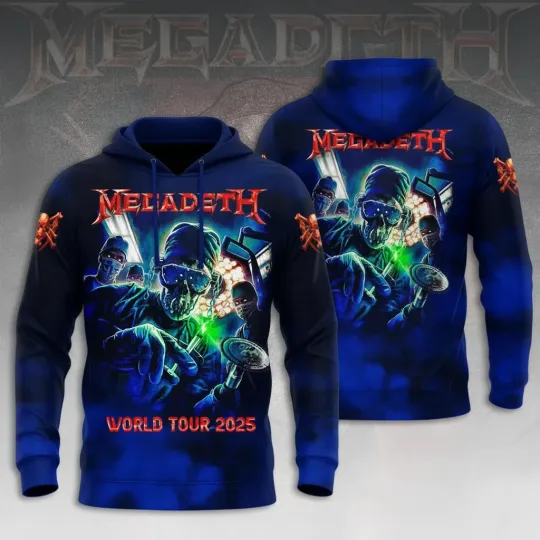 Discover Megadeth World Tour 2025 AOP Hoodie Men