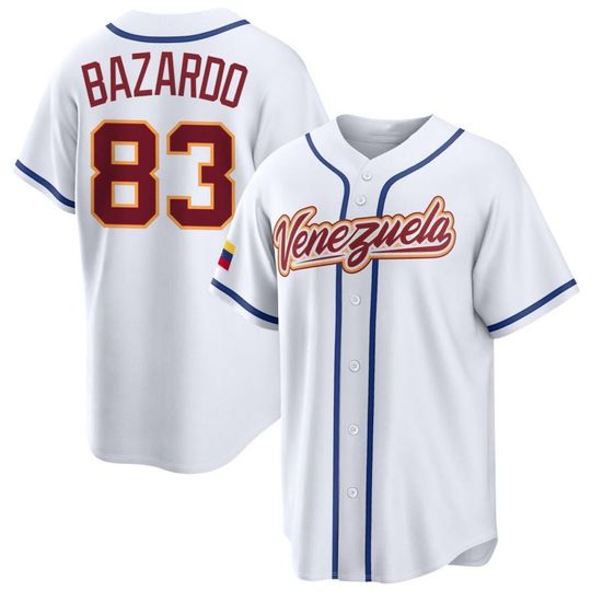 Discover Eduard Bazardo Jersey,VenezuelaWhite Limited Shirt Custom Jersey Man/Youth size