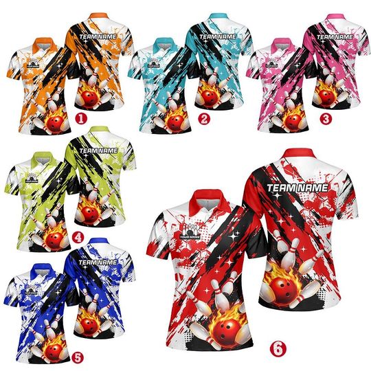 Discover Custom Women's Bowling Polo Shirt, Personalized Team Name, Funny Bowling League Shirt