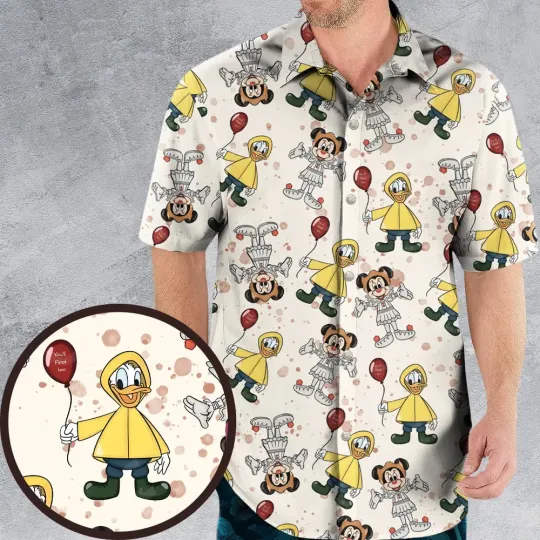 Discover Mouse Clown Hawaiian Shirt, Button Down Unisex Adults S-5XL