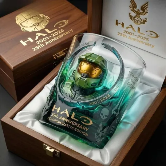 Discover Halo 25Th Anniversary Commemorative Whiskey Glass Limited Edition 2026