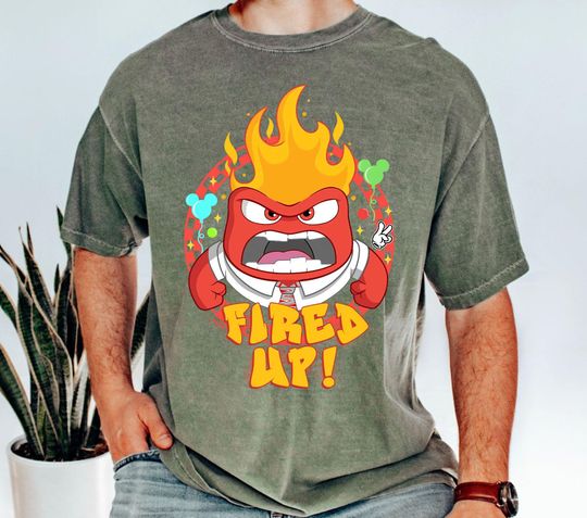 Discover Fired Up Inside Out Anger Shirt, Disney Mental Health T-shirt, Inside Out Emotions Shirts, Mental Therapist, Disneyland Trip