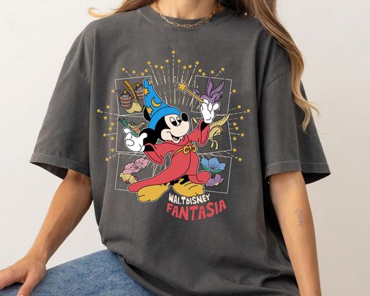 Discover Mickey Sorcerer Shooting Stars Shirt, Disney Fantasia T-shirt, Disneyland Family Trip, Walt Disney World, Hollywood Studios