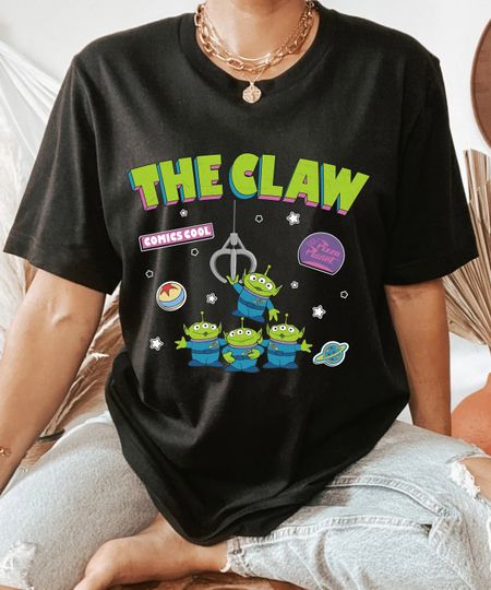 Discover Toy Story Alien The Claw Pizza Planet Shirt, Cute Disney Pixar T-shirt, Disneyland Family Vacation Outfits, Walt Disney Shirt