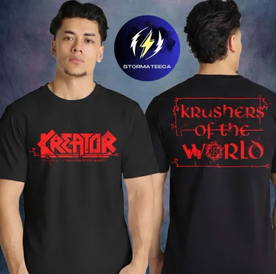 Discover Kreator Merch Krushers Of The World Tour 2026 European Tour Logo T-Shirt