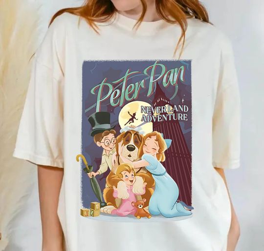Peter Pan Neverland Adventure Shirt, Wendy Nana Vintage Peter Pan Disney T-shirt, Magic Kingdom Park, Disneyland Family Trip