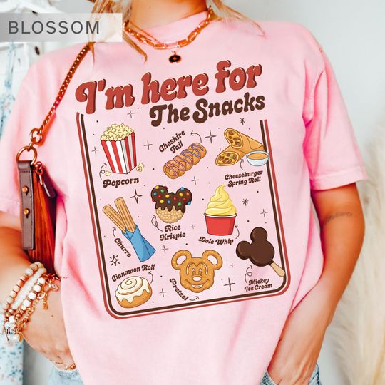 Discover Disney Snack Shirt, Im Here For The Snacks Disney Tee, Dole Whip Mickey Pretzel Cheshire Tail Shirt, Disneyland Foodie Gift, Park Trip Top