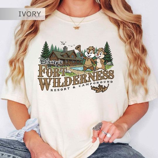 Discover Disney Fort Wilderness Shirt, Chip and Dale Camping Tee, Retro WDW Resort Campground Tshirt, Happy Camper Disney Trip Outfit, 2026 Vacation