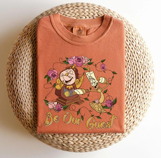 Discover Lumiere And Cogsworth Be Our Guest Comfort Colors Shirt, Beauty And The Beast Tale As Old As Time Disney T-shirt, Disneyland Family Vacation