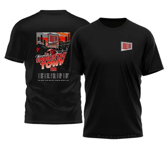 Discover Ole 60 Welcome You To Smokestack Town 2026 Tour Black T Shirt
