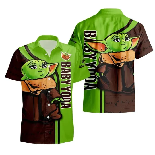 Discover Disney Baby Yoda Hawaiian Shirt Button Down Adult, Grogu Baby Yoda Shirt