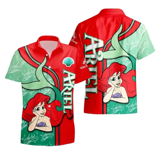 Discover Disney Ariel Hawaiian Shirt Button Down Adult, Little Mermaid Shirt And Shorts