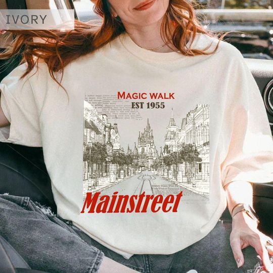 Discover Main Street Magic Walk Est 1955 Shirt, Vintage Disney Magic Castle T-Shirt, Disney Adult Shirt, Disneyland Trip, Family Vacation Tee