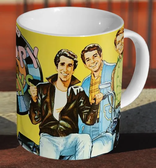 Discover Happy Days Classic Yellow Ceramic Mug for Tea and Coffee