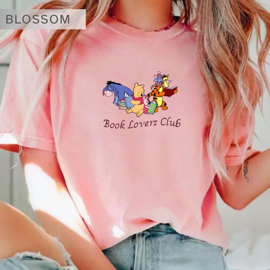 Discover Winnie The Pooh And Friends Book Lovers Club Shirt, Pooh Bear Piglet Tigger Eeyore Disney Tshirt, Book Lovers Disney Shirt, Gift For Bookish