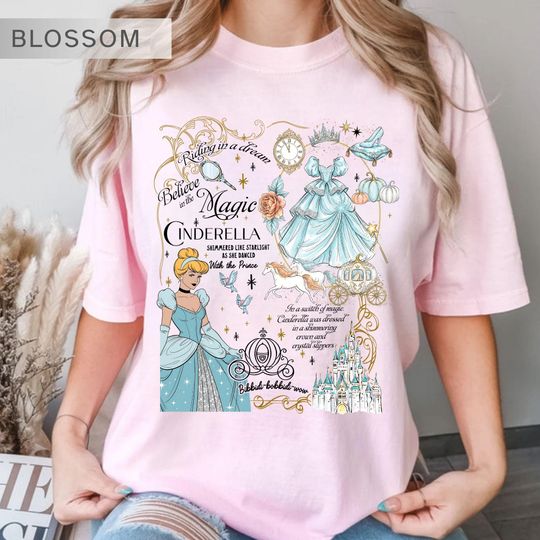 Discover Cinde Princess Disney Shirt, Magical Castle Pumpkin Carriage Disney Princess Tee, Disneyland Trip Outfit, Birthday Girl Gift