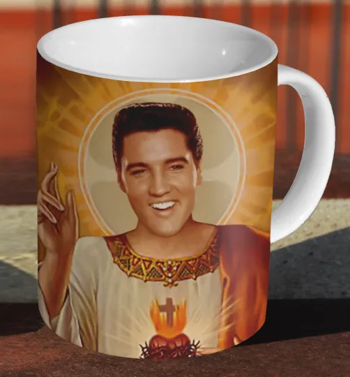 Discover Elvis Presley Holy Ceramic Mug for Tea and Coffee