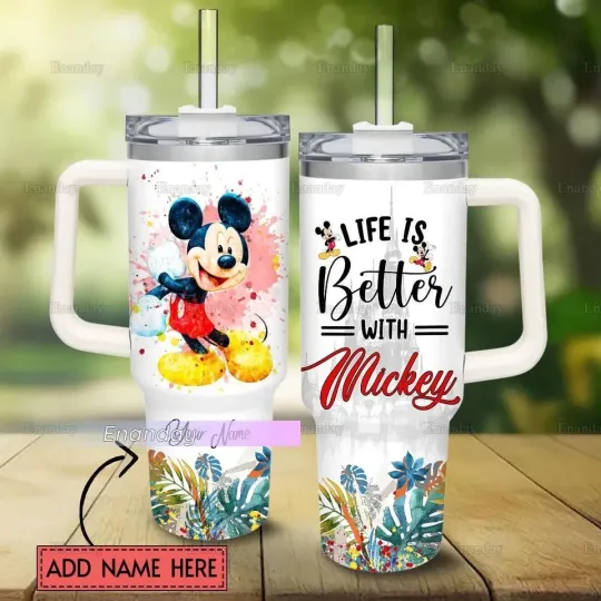 Discover Mickey 40oz Tumbler, Personalized Tumbler, Life Is Better With Mickey