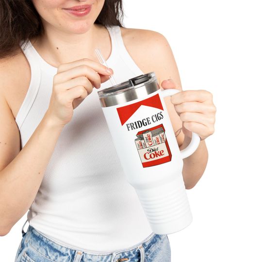 Discover Diet Coke Fridge Cigs Travel Mug | 40oz Tumbler with Handle